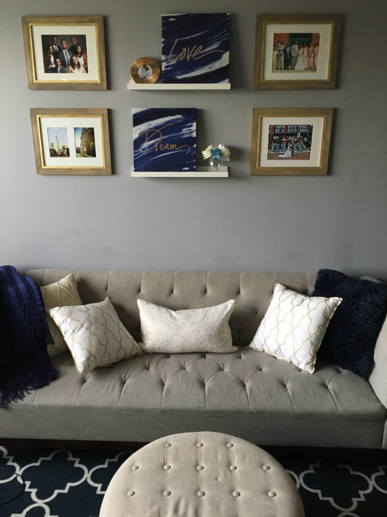 home decor frames gold gray white blue