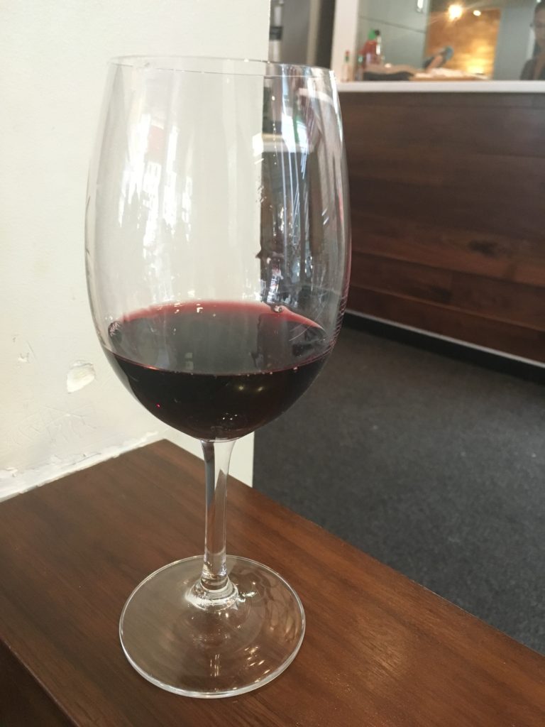 red wine sample at deville coffee downtown calgary