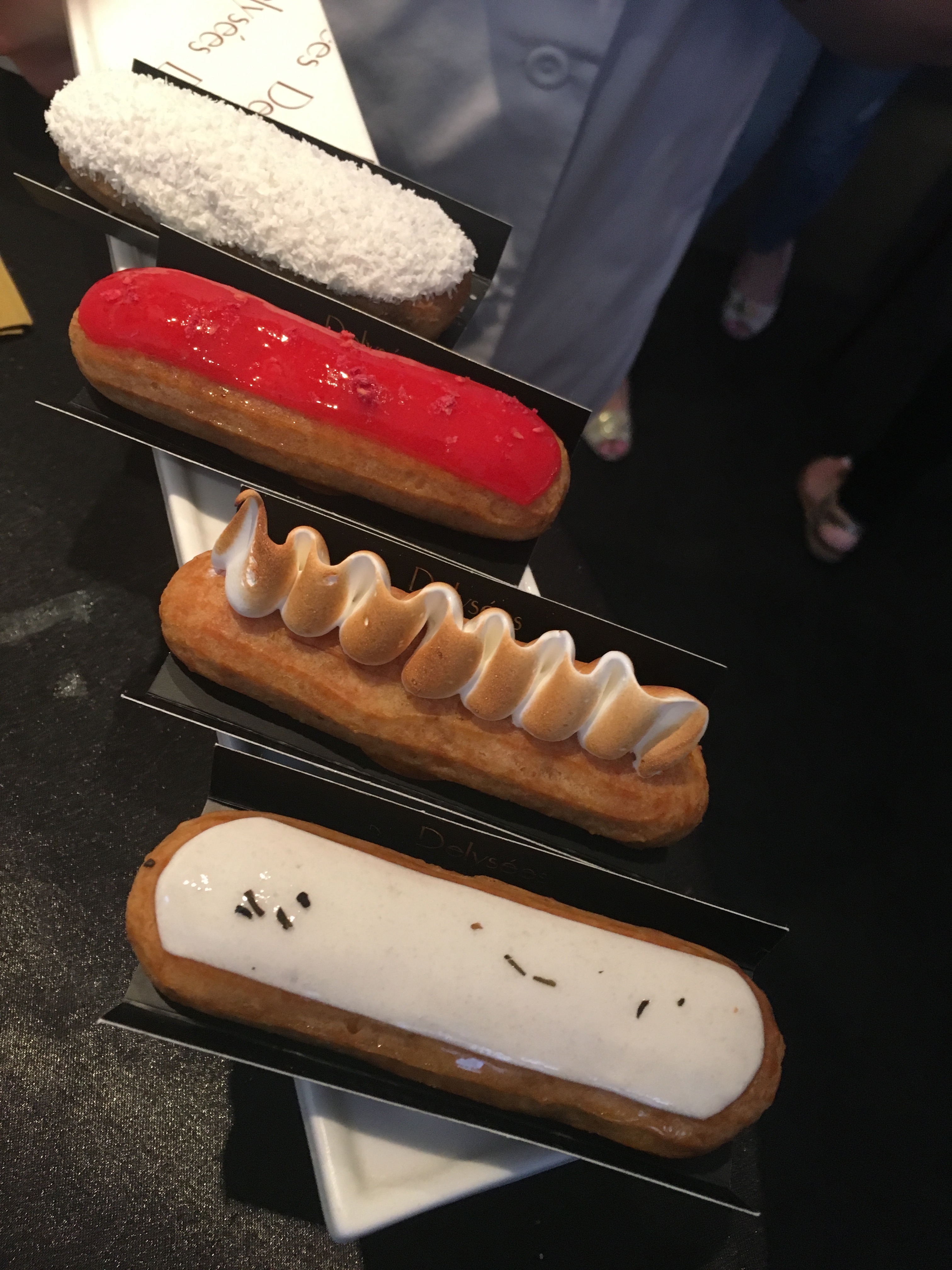 eclair at macaron at blueberry cheesecake at summer rendezvous at dj at delysee french pastries